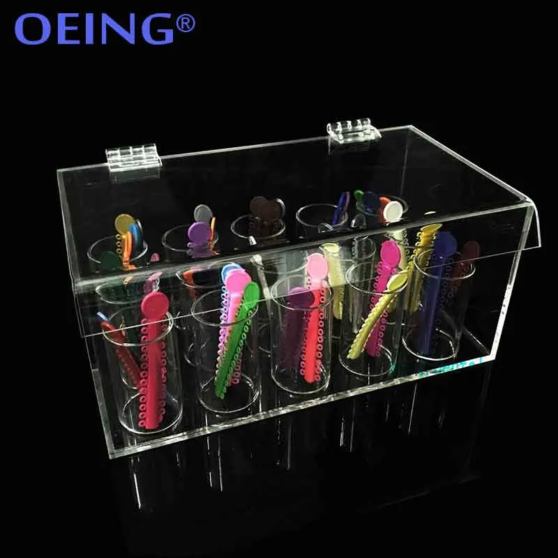 OEING Orthodontic Ligature Tie Box  Power Chain Placer Organizer Dental Arcylic Dispenser Ortho Elastic Chain Storage Box Holder