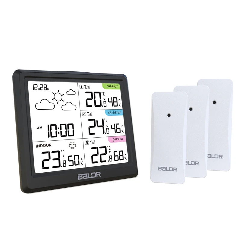 Baldr Wireless Weather Station Home Table Wall Hygrometer Thermometer Alarm Clock Comfort Indicator Backlight 3 Forecast Sensor