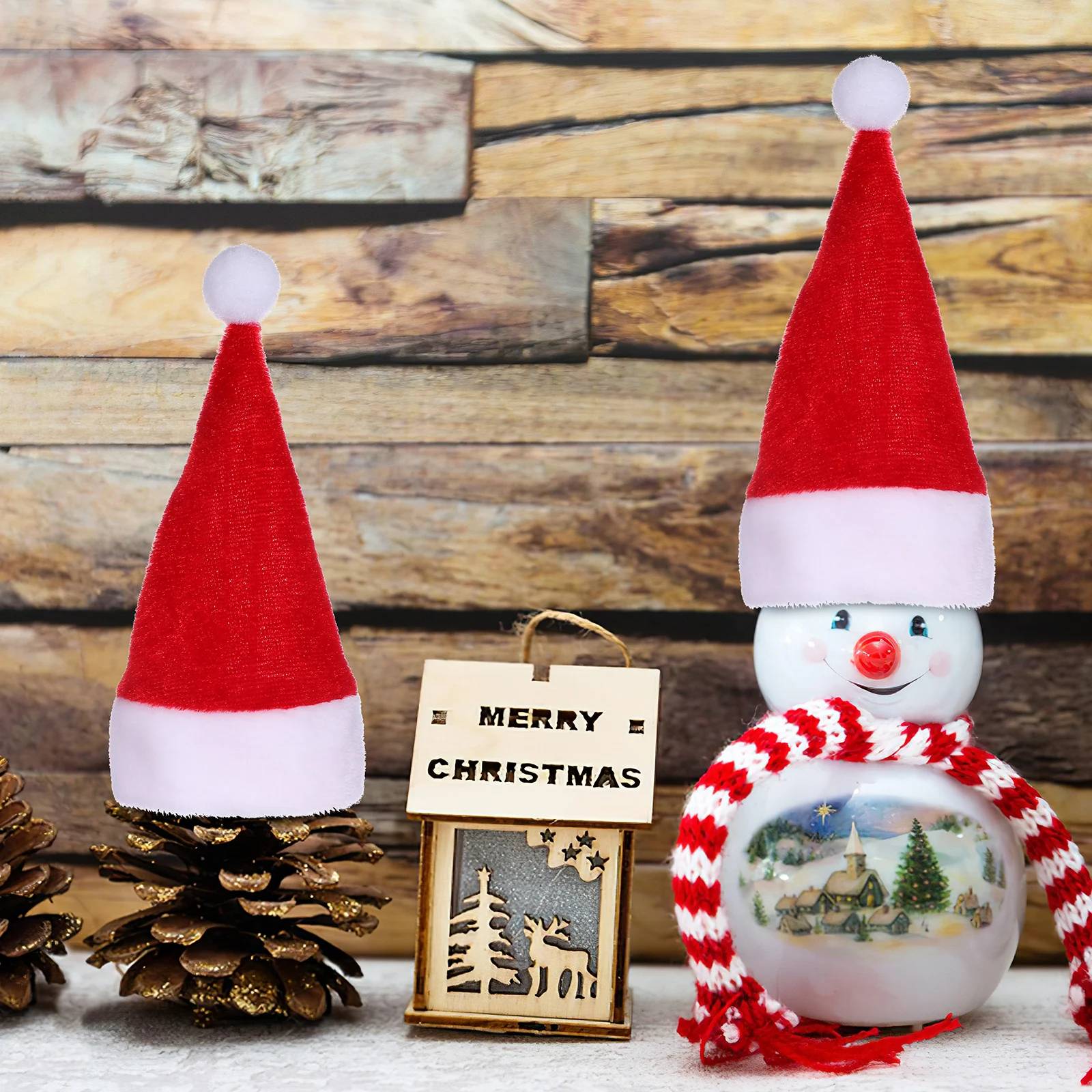 

12Pcs Christmas Hat Props Cute Mini Christmas Hats for Lollipop Tree Wine Bottle Decor Xmas Holiday Party Ornaments