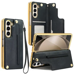 Vietao leather card wallet phone case for samsung galaxy z fold 7 with screen protector&a pen&hand strap, z fold 7 6 5 4 case