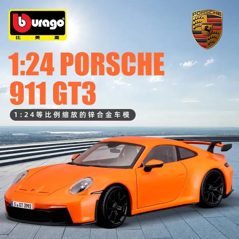 

Bburago 1/24 Porsche 911 GT3 Alloy Simulation Car Model Collectible Decoration Birthday Gift For Boys Men