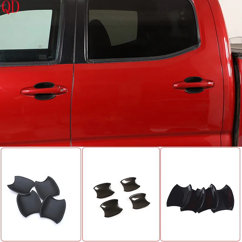 

For Toyota Tacoma 2016-2022 ABS Carbon Fiber Car exterior door bowl decorative cover sticker car protection accessories 4Pcs