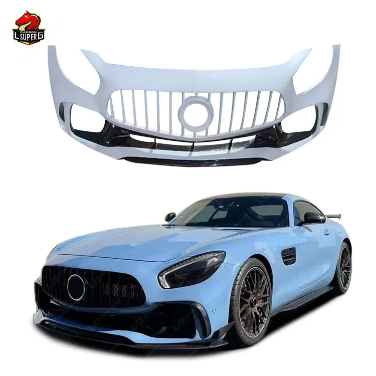 

P Style Car Front Grill Net Cover Bumper For Mercedes Benz AMG GT/GTS Carbon Fiber Material Exterior Facelift Accessories Parts