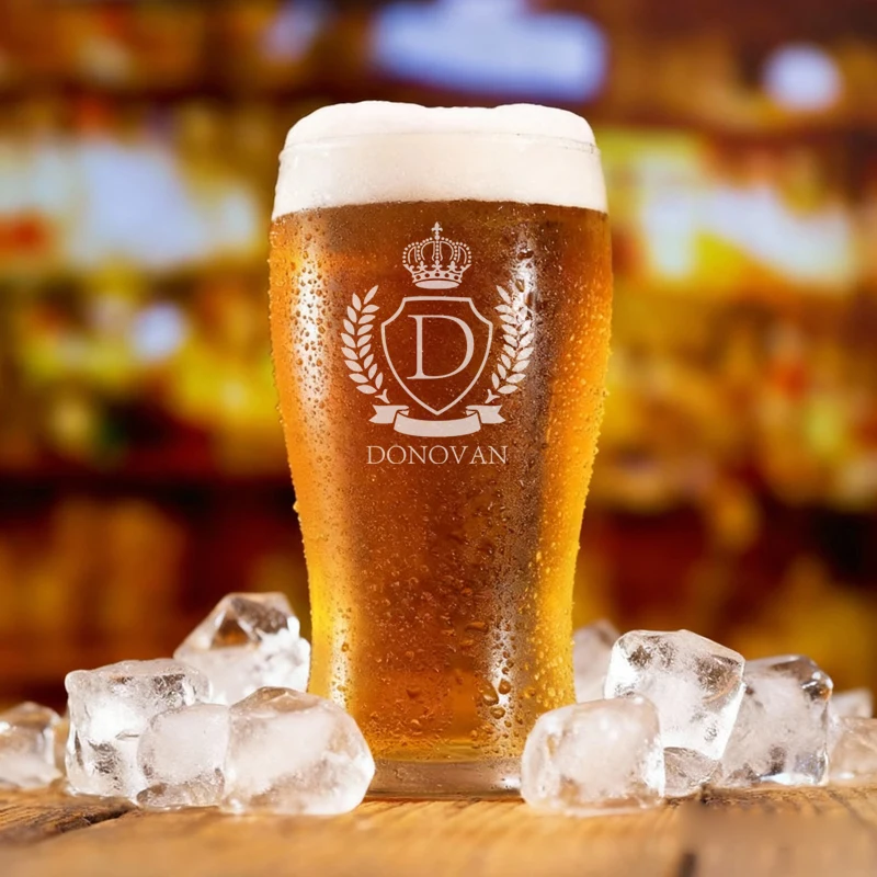

Personalized Birthday Present for a Man, Laser Engraving 550ml Beer Glass, Custom Beer Glass Birthday Present for Husband