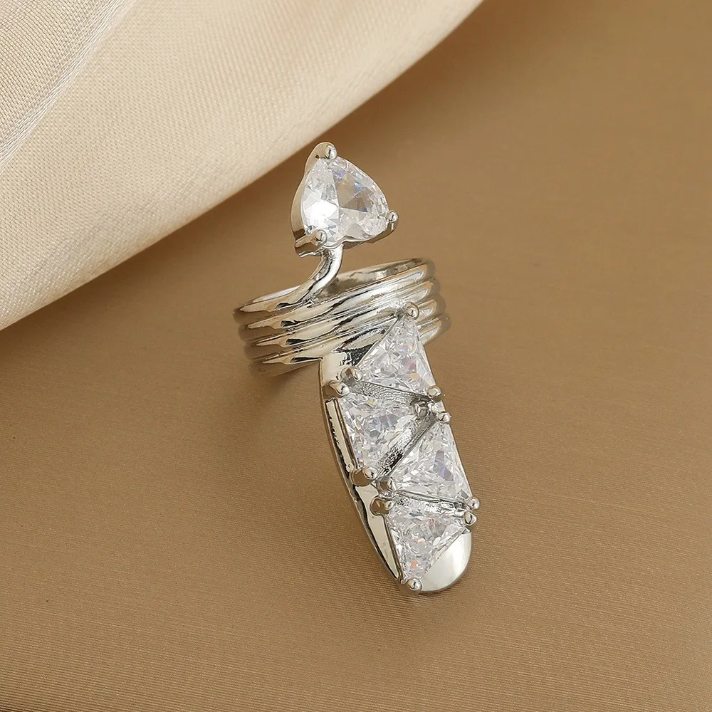 Nail Rings With The Same Material As The Micro-Inlaid Zircon Series, Sweet And Romantic Niche Design, A Holiday Gift For Girls