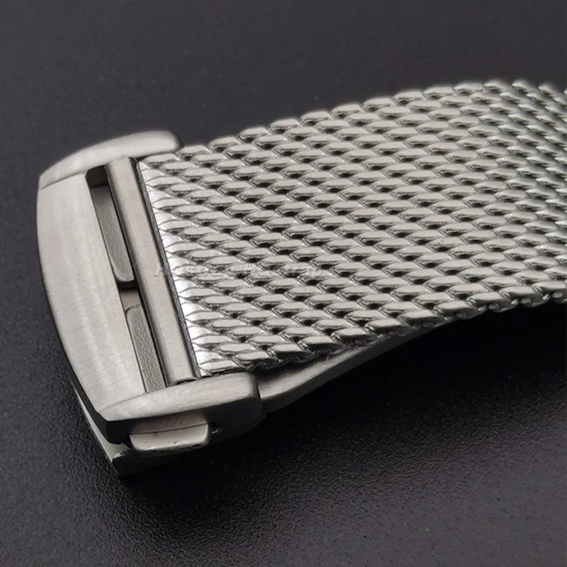 20mm 22mm Milanese Mesh Stainless Steel Strap for Omega Seamaster 007 Metal Watchband Folding Buckle Universal Replacement Band