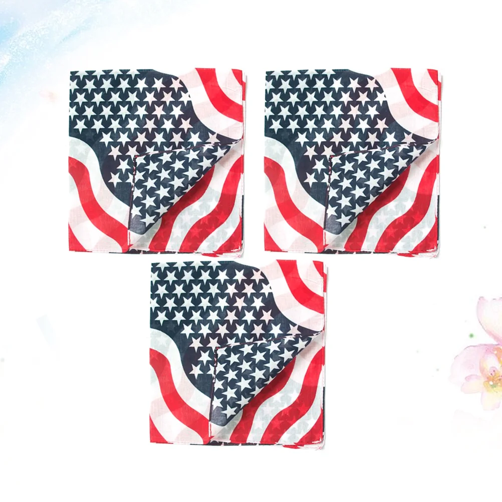 

American Flag Neckerchief Paisley Handkerchiefs Head Band Square Hankerchief Cotton Bandana