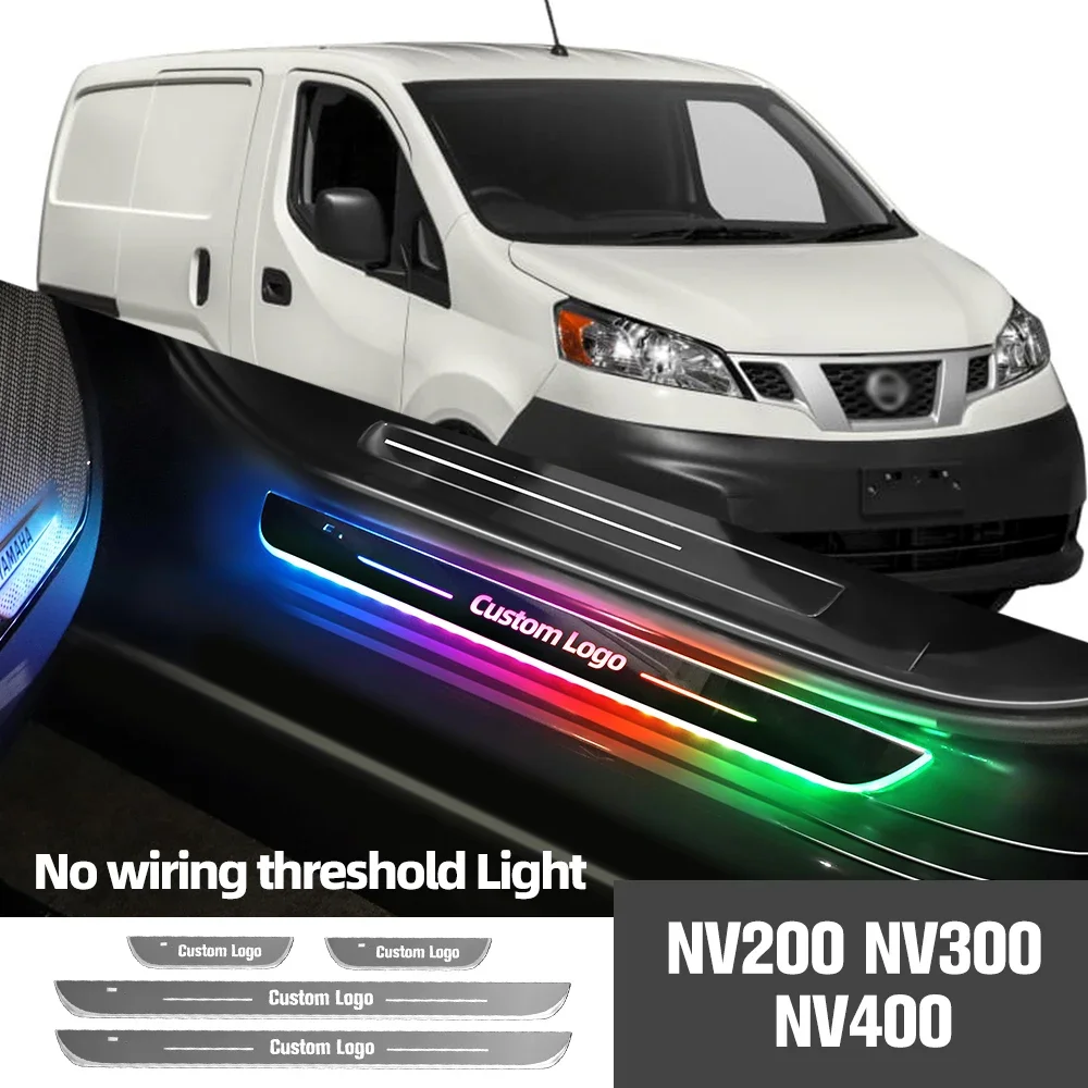 

For Nissan NV200 Evalia NV300 NV400 2009-2023 Car Door Sill Light Customized Logo LED Welcome Threshold Pedal Lamp Accessories