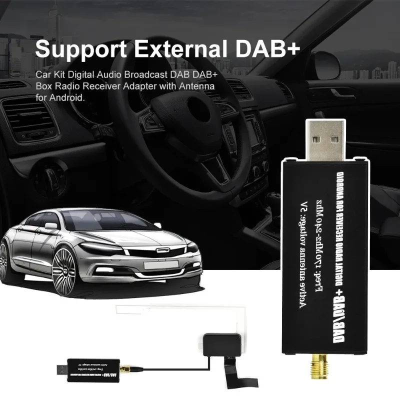 Samochodowy odbiornik radiowy DAB Adapter cyfrowy Tuner Box USB Android Radio DAB+ Cyfrowa antena nadawcza audio dla multimediów Playe