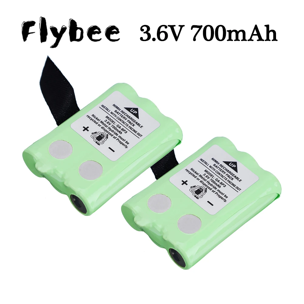 3.6V 700mAh GA-BP3 Battery Pack for Cobra PR145/150 /155G Walkie-Talkie 2-Way Radios Batteries NiMH 2PCS