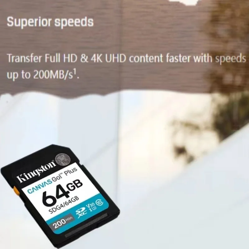 

KINGSTON SDG4 Memory Card 64GB 128GB 256GB for DSLRs mirrorless cameras and 4K video Read Up to 200MB/s