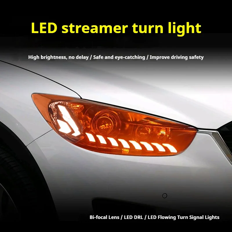 FT Car Lights ForMazda CX-5 Headlights 2013-2015 Upgrade LED Projetor Headlamp Daytime Running Light Automotive Accessories