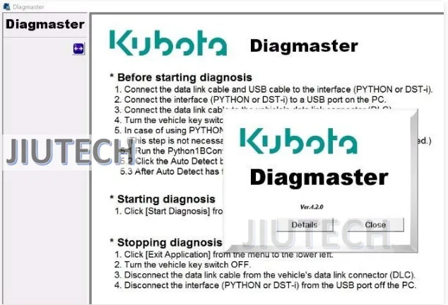 Diagmaster Data Link Adapter Kit - Interface For Kubota Diagnostic Tool Scanner Full Set For Kubota Takeuchi Diagmaster