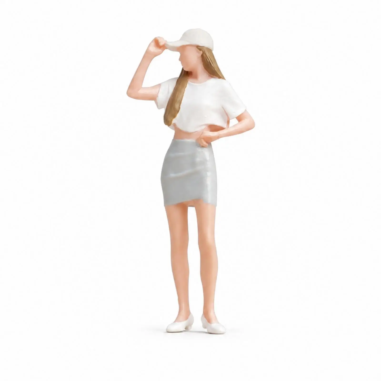 Standing Female Figure Detailed Mini Statue Realistic Character Model for Craft
