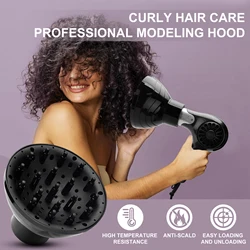 Black Salon Tool Universal Hairdryer Diffuser Cover Adjustable Temperature Resistant Dispersing Drying Hair Dryer