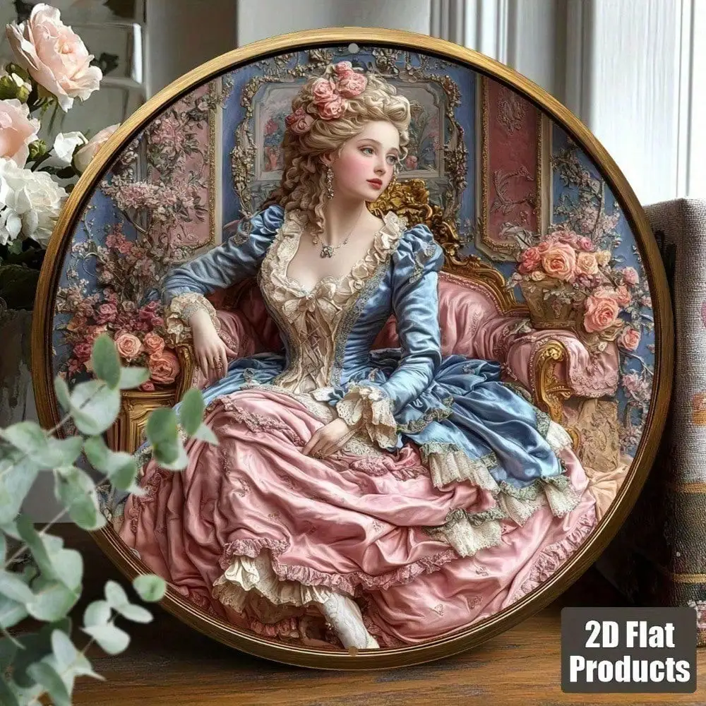 DecoArtistry Victorian Floral Metal Wall Sign, 8x8 Inch Eleg