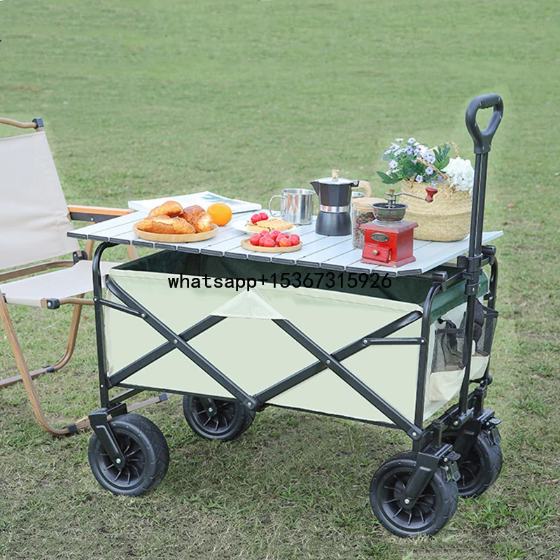 Hot Selling Outdoor Camping Portable Foldable Trolley Wagon Camping Car Picnic Equipment Trolley