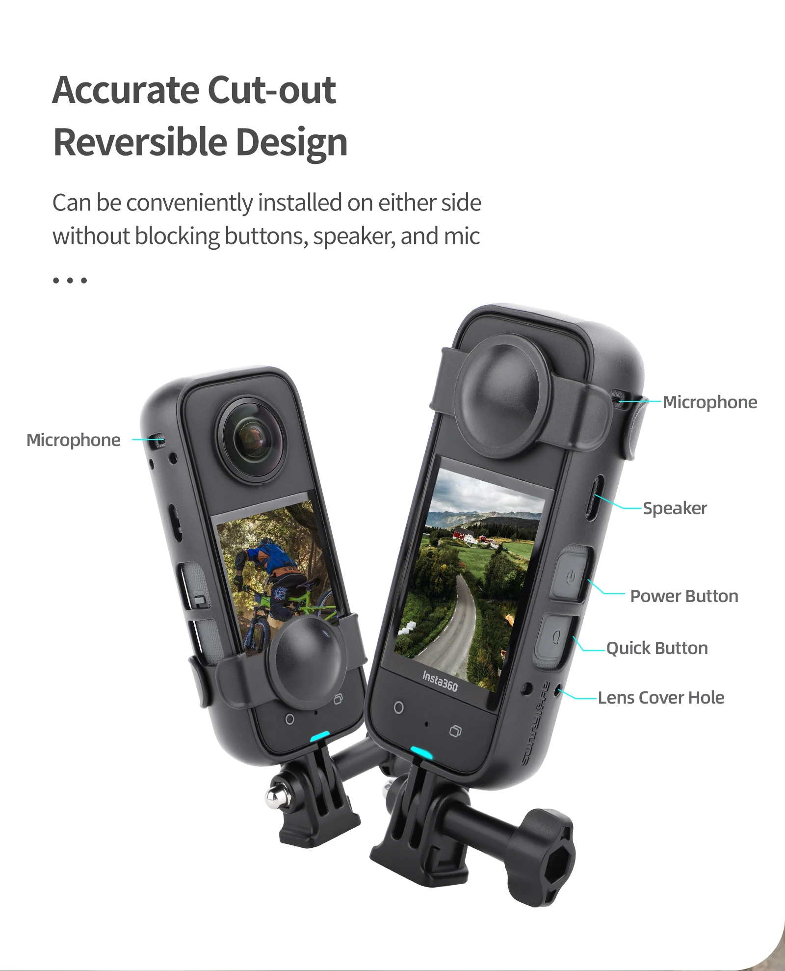 Khung Bảo Vệ Lồng Ống Kính Gắn Chân Đế Vỏ Ốp Lưng Insta360 X3 Hành Động Phụ Kiện