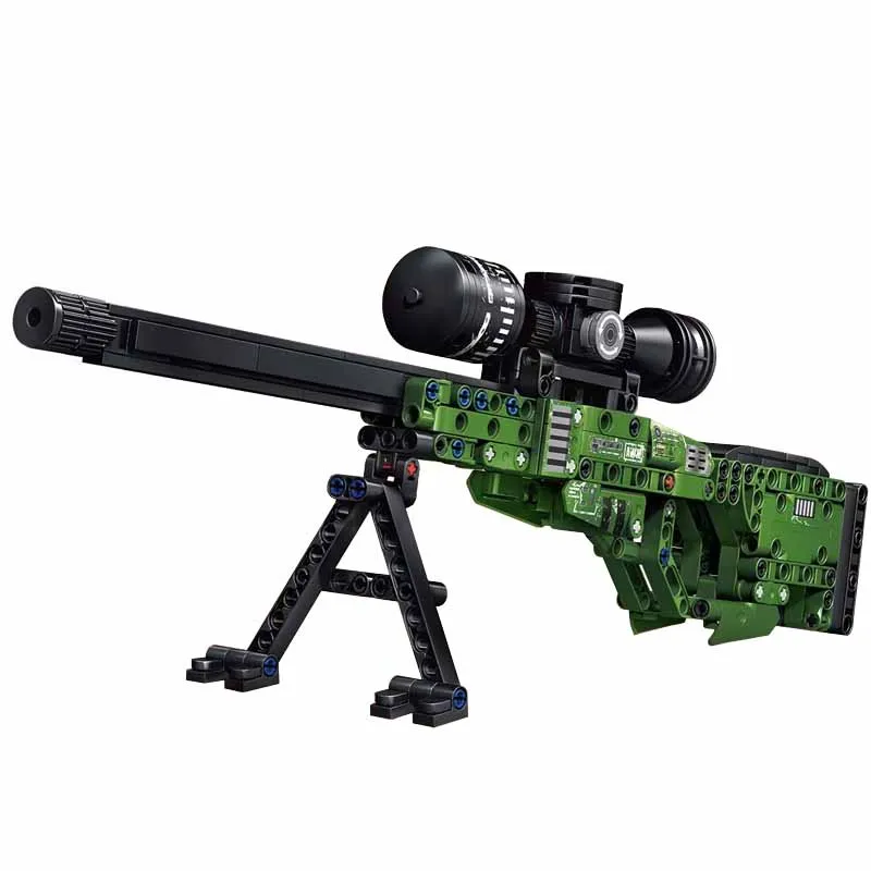 Military Modern Sniper Rifle AWM Gun Assemble Model WW2 Building Blocks PUBG Soldier DIY Sets Dolls Brick Children Toys Gifts