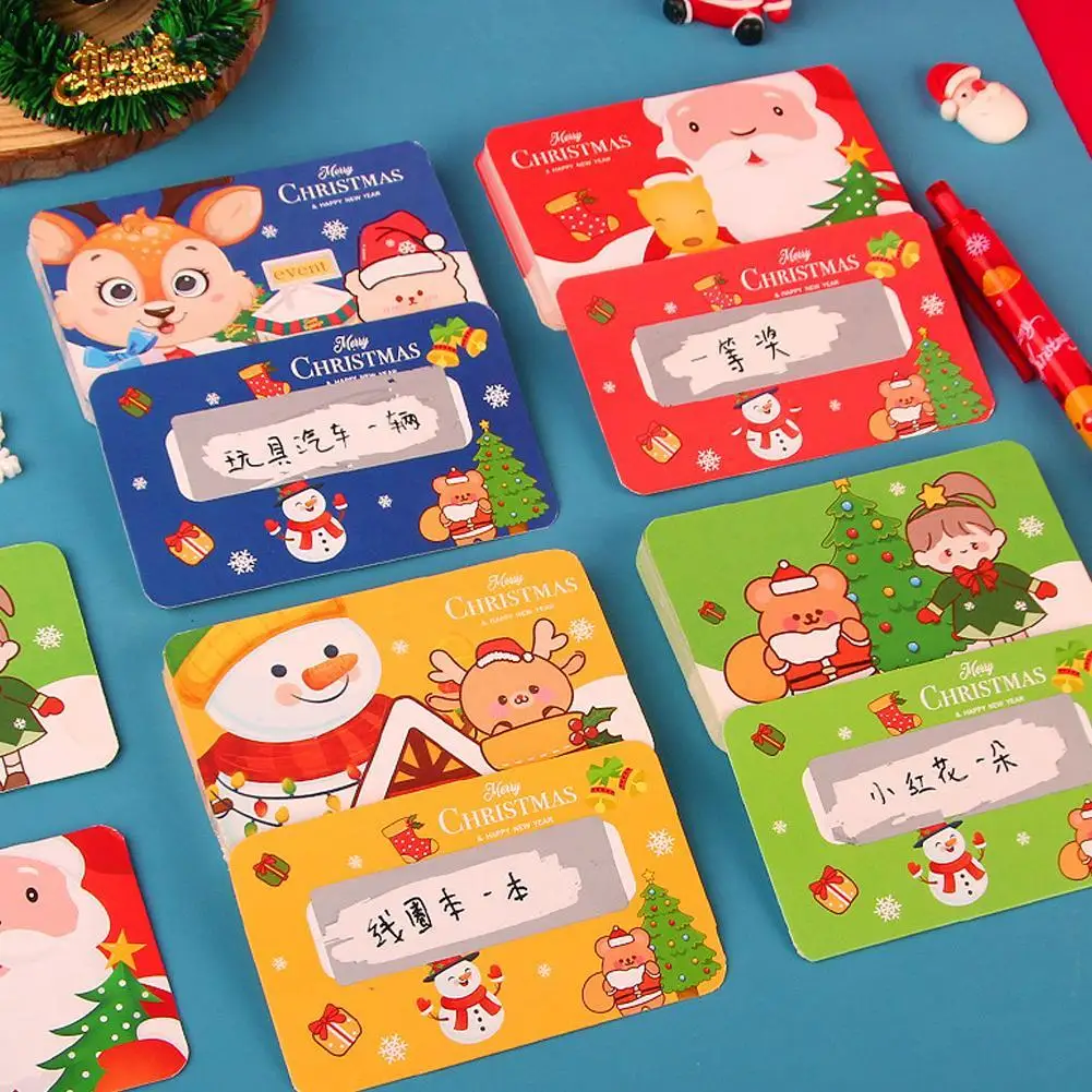 20 قطعة بطاقة خدش عيد الميلاد الكرتونية التفاعل بين الوالدين والطفل خدش متعة بطاقة مكتوبة بخط اليد للطلاب لتقوم بها بنفسك قسائم هدية #1