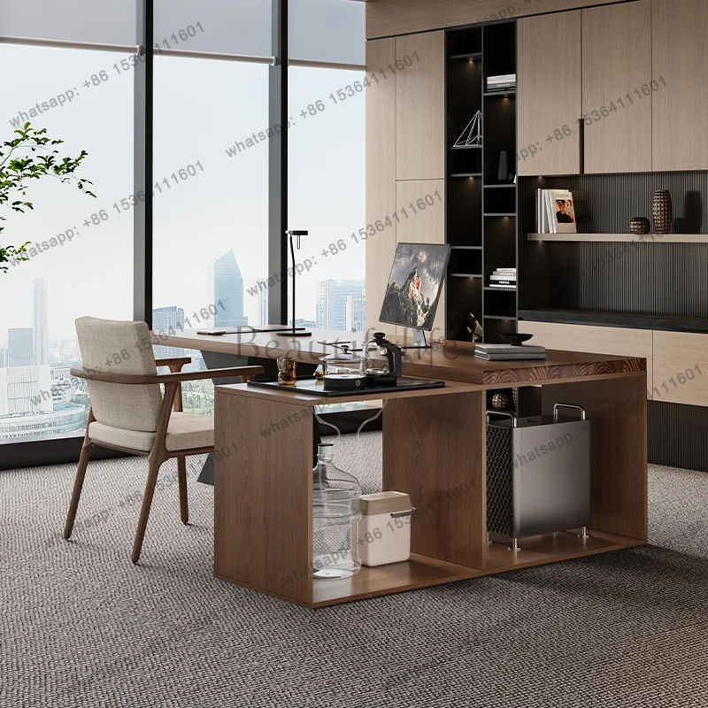 LD Decoration Computer Office Desk Multifunctional Standing Wooden Office Desk Display Storage Escritorio Oficina Furniture