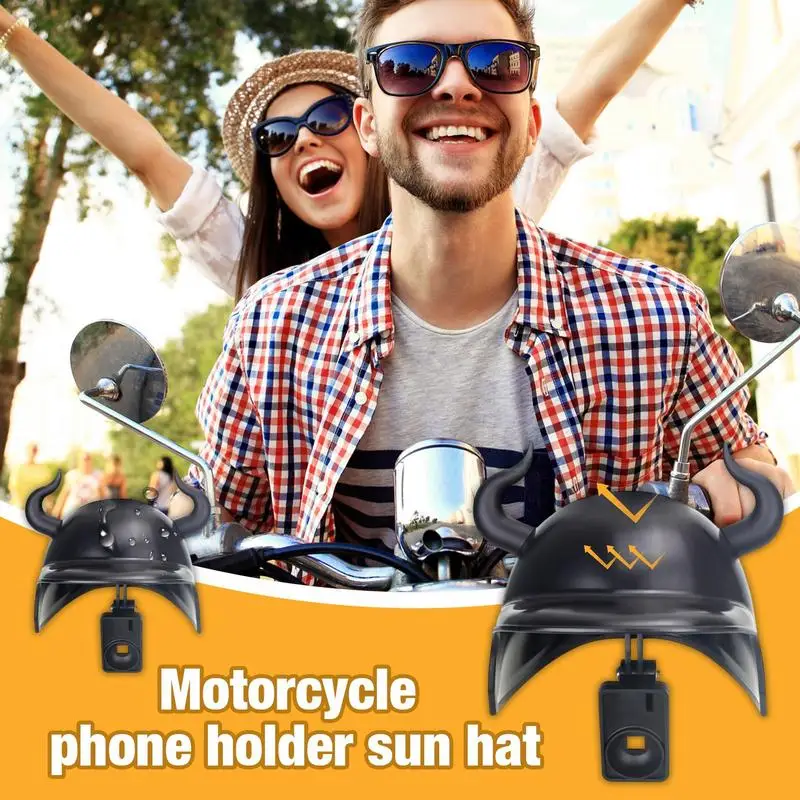 Electric Bicycle Phone Holder Helmet Bicycle Sun Visor Phone Holder Blackout Sunshade Rainproof Smartphone Helmet Type Holders