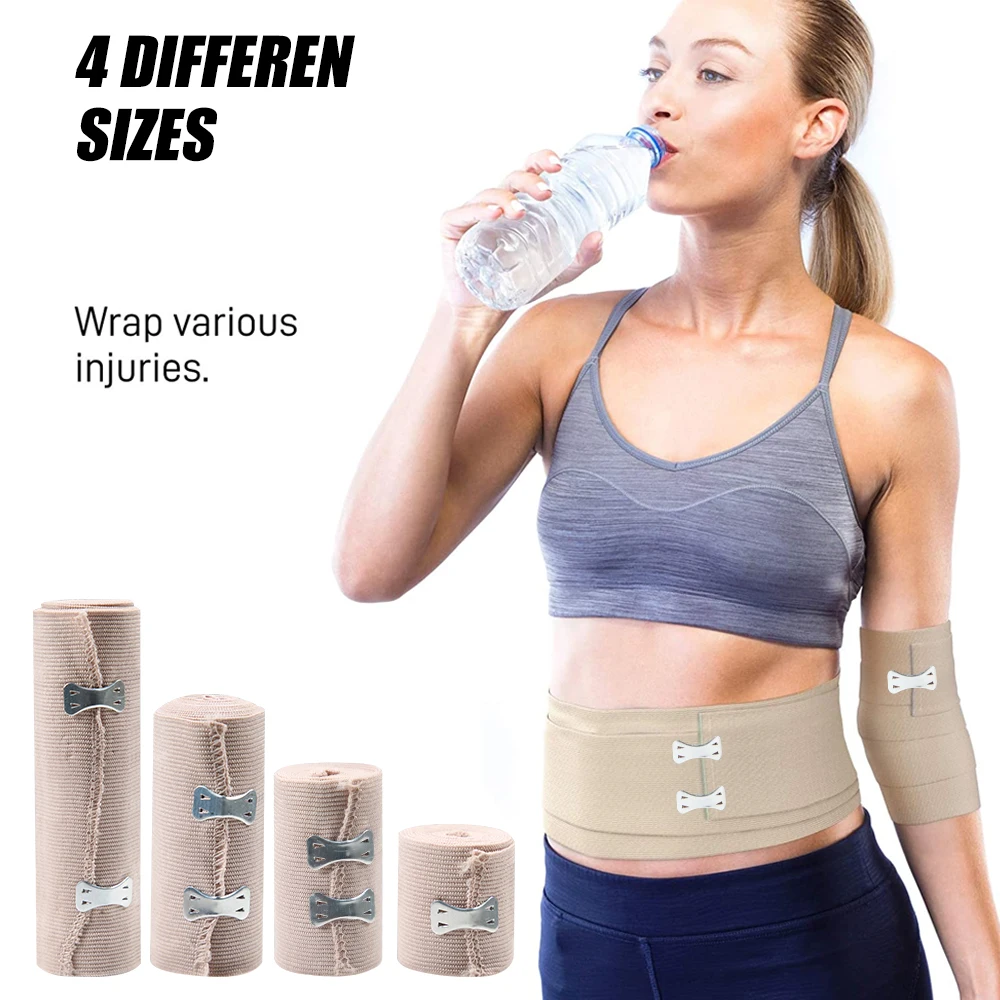 1 Rolle Premium-Elastikbandage – Starke Kompressionsbandage mit zusätzlichen Clips für Sport, Verstauchungen, Handgelenk, Knöchel und Fuß – Detail 12