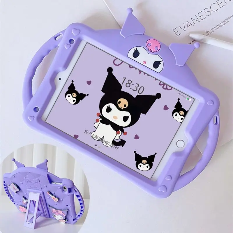 Sanrio Cartoon Kuromi For iPad 10.9 10th 10.2 9/8/7th Gen Cover For IPad Air 4 5 10.9 2022 Mini 6 5 4 Pro 11 2021Silicone Case