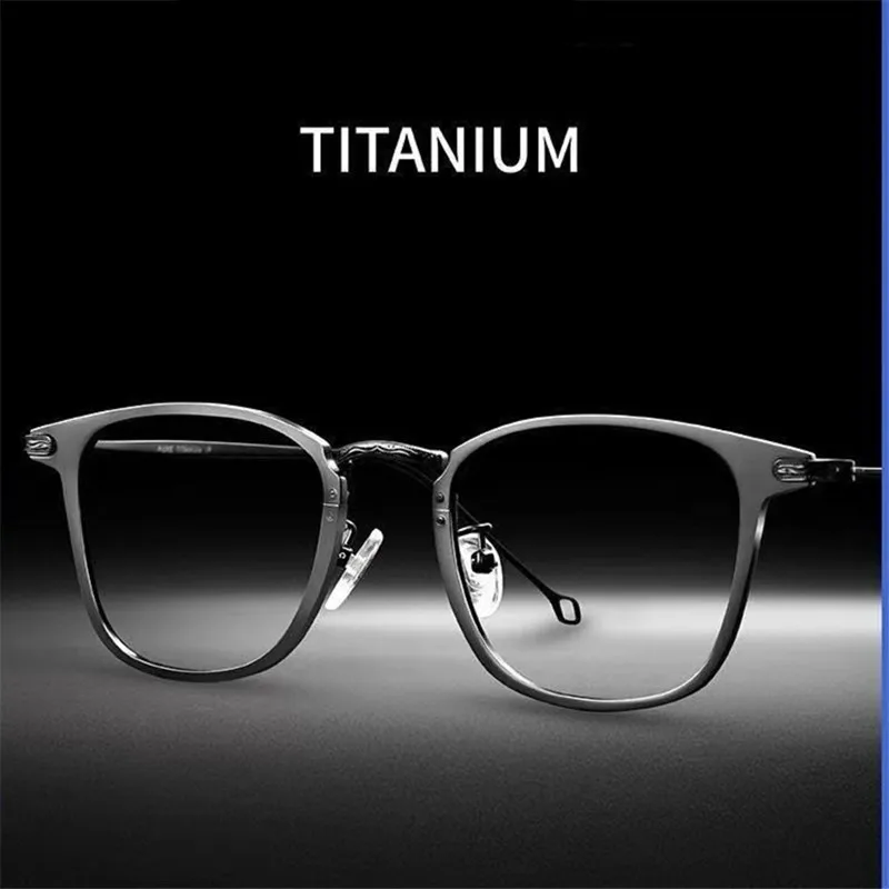 YOOSKE Titanium Glasses Men Reader High-definition Anti Blue Light Presbyopia Glasses for men's Business Eyeglasses Frame