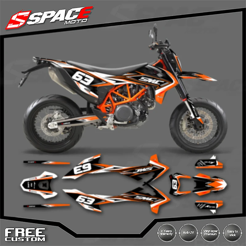 

SPACE Custom Motorcycle Graphics For KTM 2019 2021 2022 SMC-R 690 19-21 SMC-R Enduro Decal Stickers Kits 002