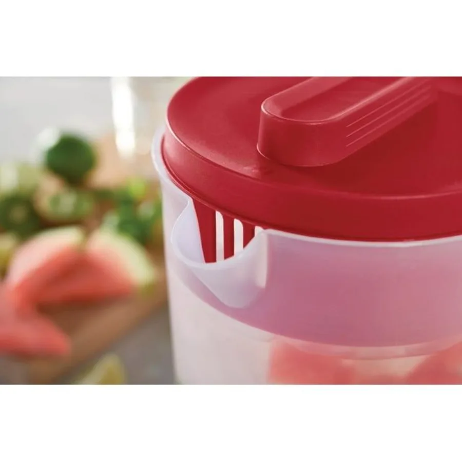 Confezione da 4 brocche semplicemente versate in plastica rossa trasparente da 1 ga