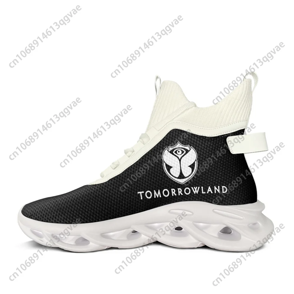 Tomorrowland Flag Music Festival High Top Flats Sneakers Mens Womens Sports Running Shoes Lace Up Mesh Footwear Custom Made Shoe