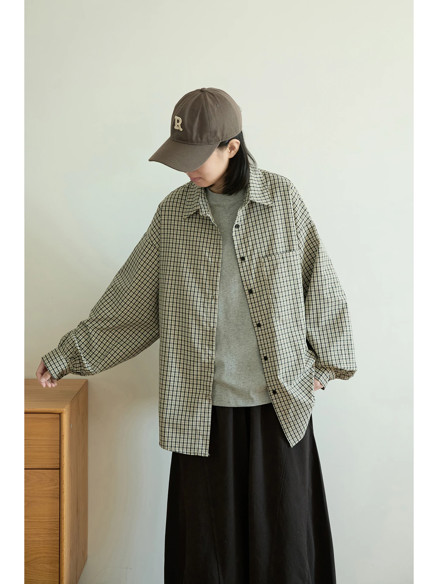 

Свободная женская блузка в японском стиле с длинным рукавом, весна 2026, новинка, большие размеры, с узором, скрывающая недостатки фигуры