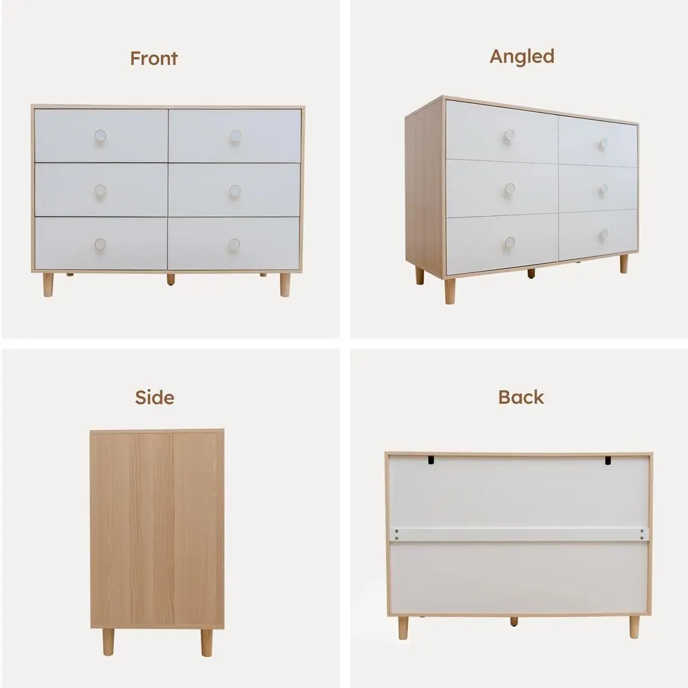 Factory Direct 2026 Dresser for Bedroom, 6 Drawer Dressers with Solid Wood Legs, Baby Dresser for Kids, Storage for Clothes image 6
