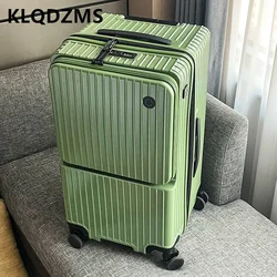 KLQDZMS Women's Suitcase Large Capacity Trolley Case Front Opening Laptop Travel Bag 24“26”28