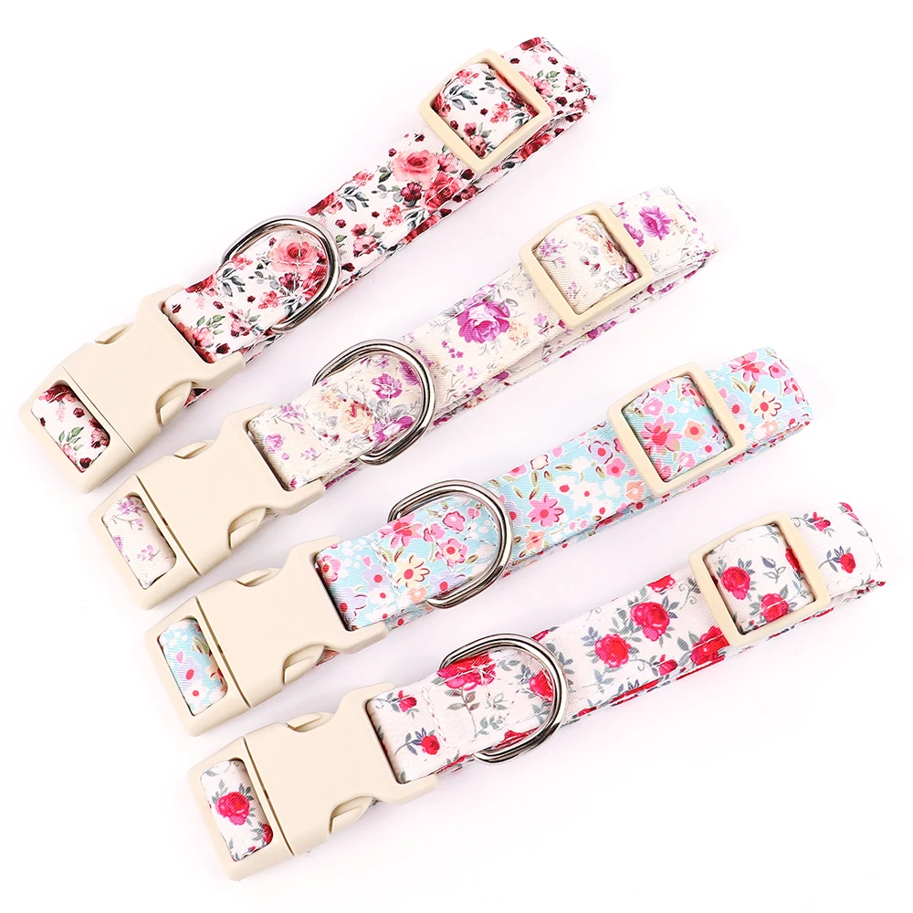 Adjustable Nylon Dog Collar Printed Dogs Collar Cute Chihuahua Bulldog Collars Necklace For Small Medium Large Dogs Pet Supplies