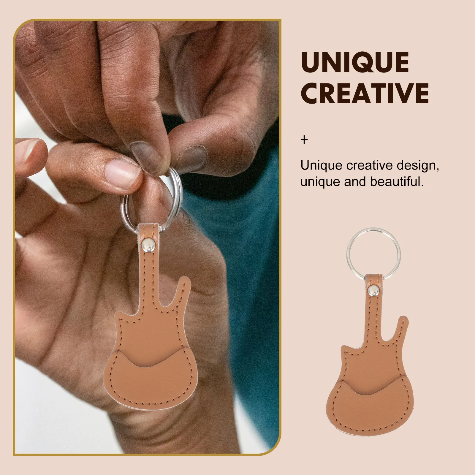 

PU Guitar Picks Holder Durable Storage Bag Keychain Guitar Pick Carrying Case for Ukulele Bass Plectrum Organizer Accessory