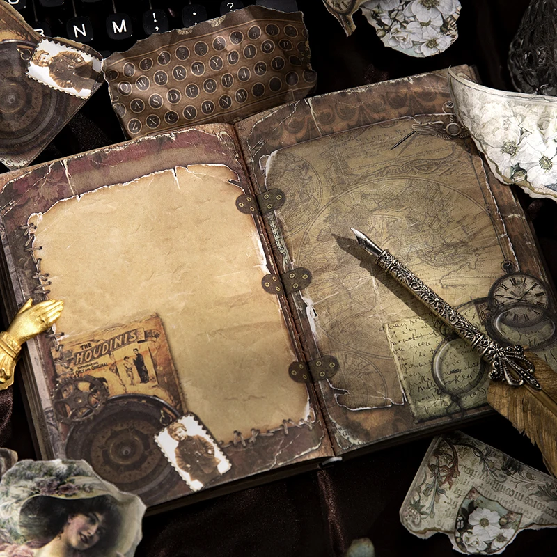 

Креативная винтажная книга из материала, ретро-стипбукинг, материал для самостоятельного изготовления, бумага, блокнот, 100 листов, ведение журнала, рукоделие, канцелярские принадлежности