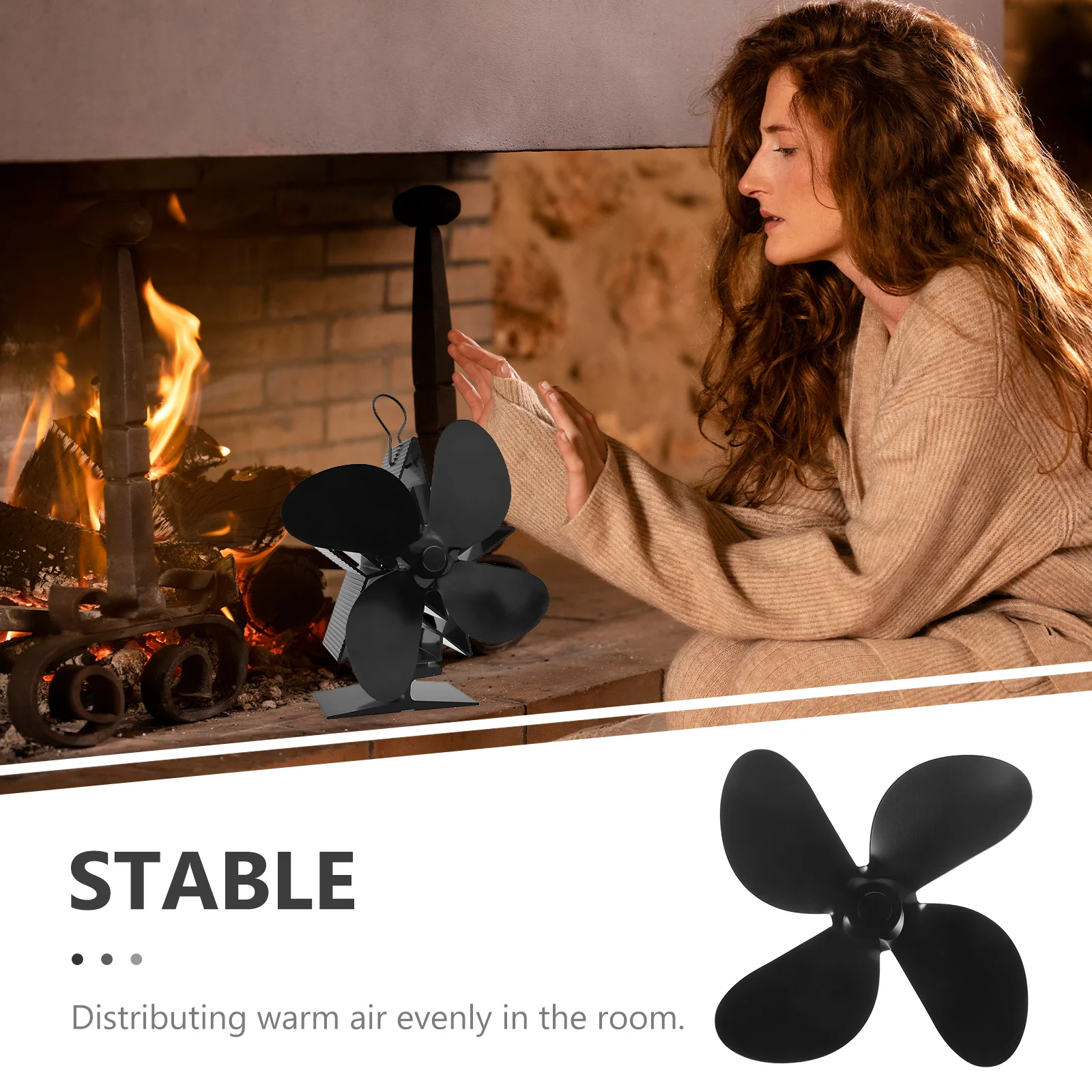 

Aluminum Alloy Blade Heavy Duty Metal Replacement For Fireplace Stove Fan Efficient Heat Dissipation Use Stove Fan