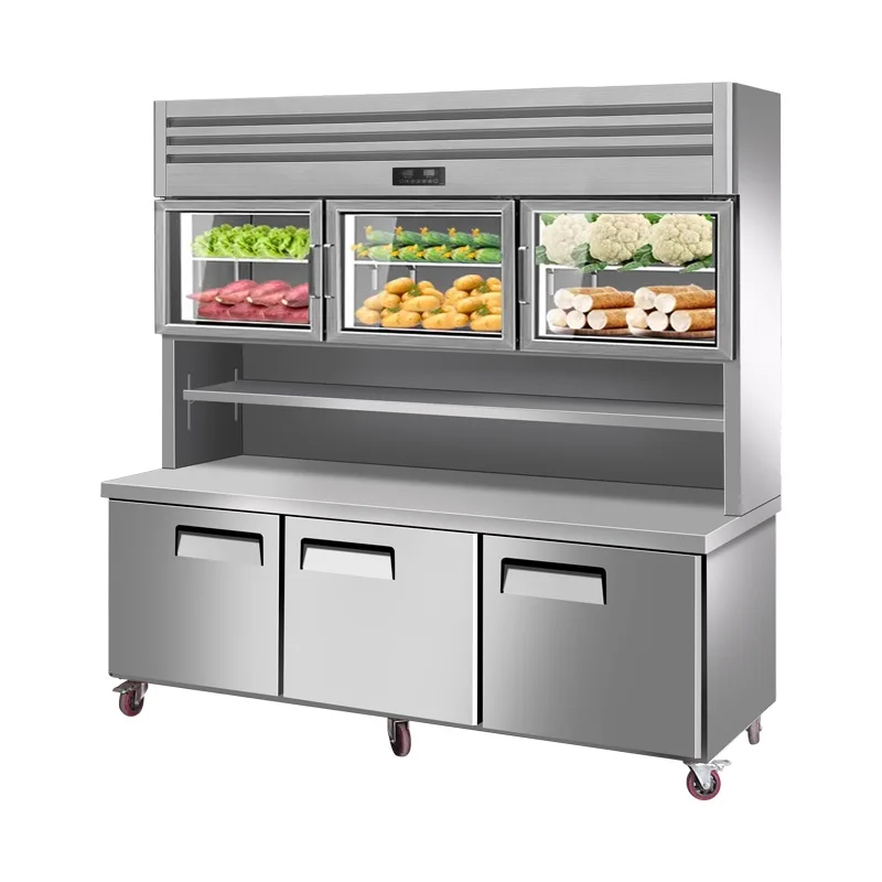 

Multifunctional, mother and child cabinets, commercial, refrigerated and frozen, catering, kitchen, stainless steel