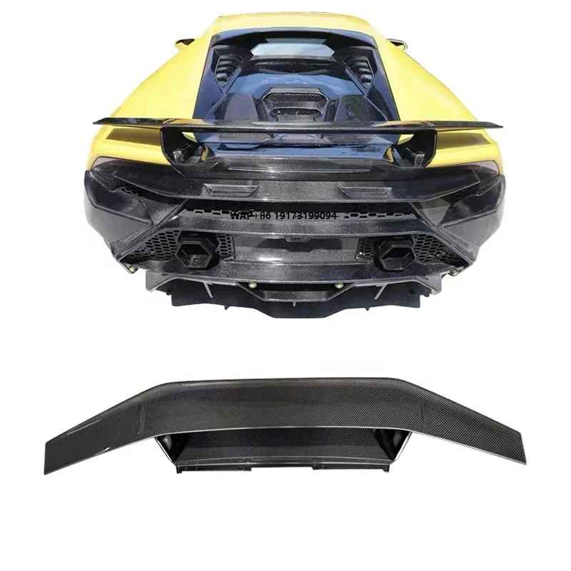 

T Style Carbon Fiber Rear Spoiler for Huracan Lp610 Lp580 2014+ Rear Trunk Wing Auto Parts Accessories Car Bumpers