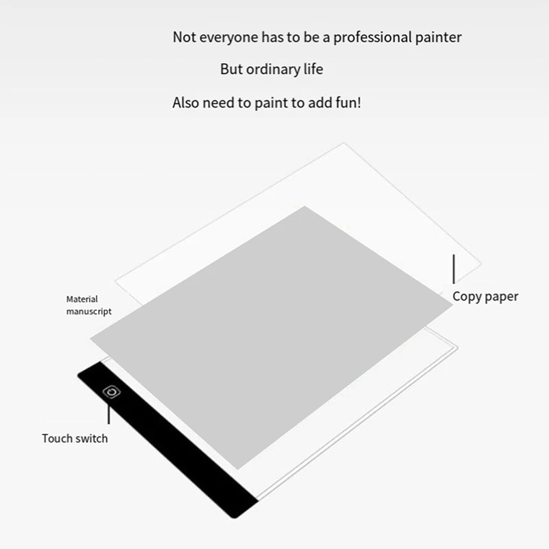 A4 Drawing Board Pad Stepless Dimming LED Luminous Board Anime Copying And Writing Platform Eye Protection Easier