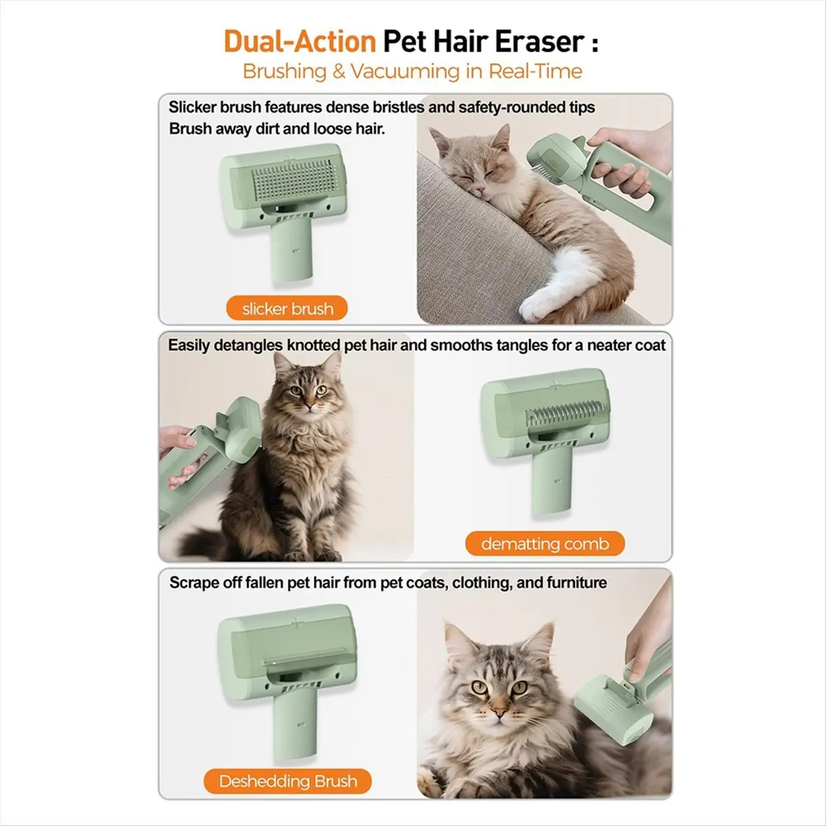 Imagen 5: * Gran aspiradora para el cuidado de mascotas para perros, suministros de aseo para gatos, herramienta para quitar el vello de mascotas al vacío para quitar el Kit de peine para desechar