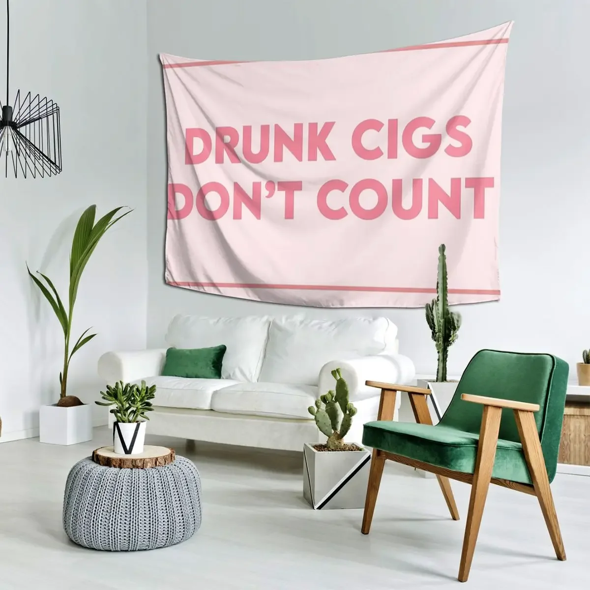 Drunk Cigs Don't Count Tapestry Funny Wall Hanging Aesthetic Home Decor Tapestries for Living Room Bedroom Dorm Room