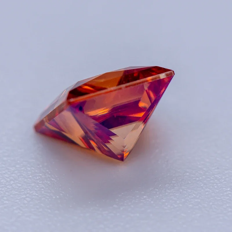 Moissanite Stone Garnet Color  Princess Cut VVS1 with GRA Certificate for Gemstone Charms Beads Top Jewelry Making Materials