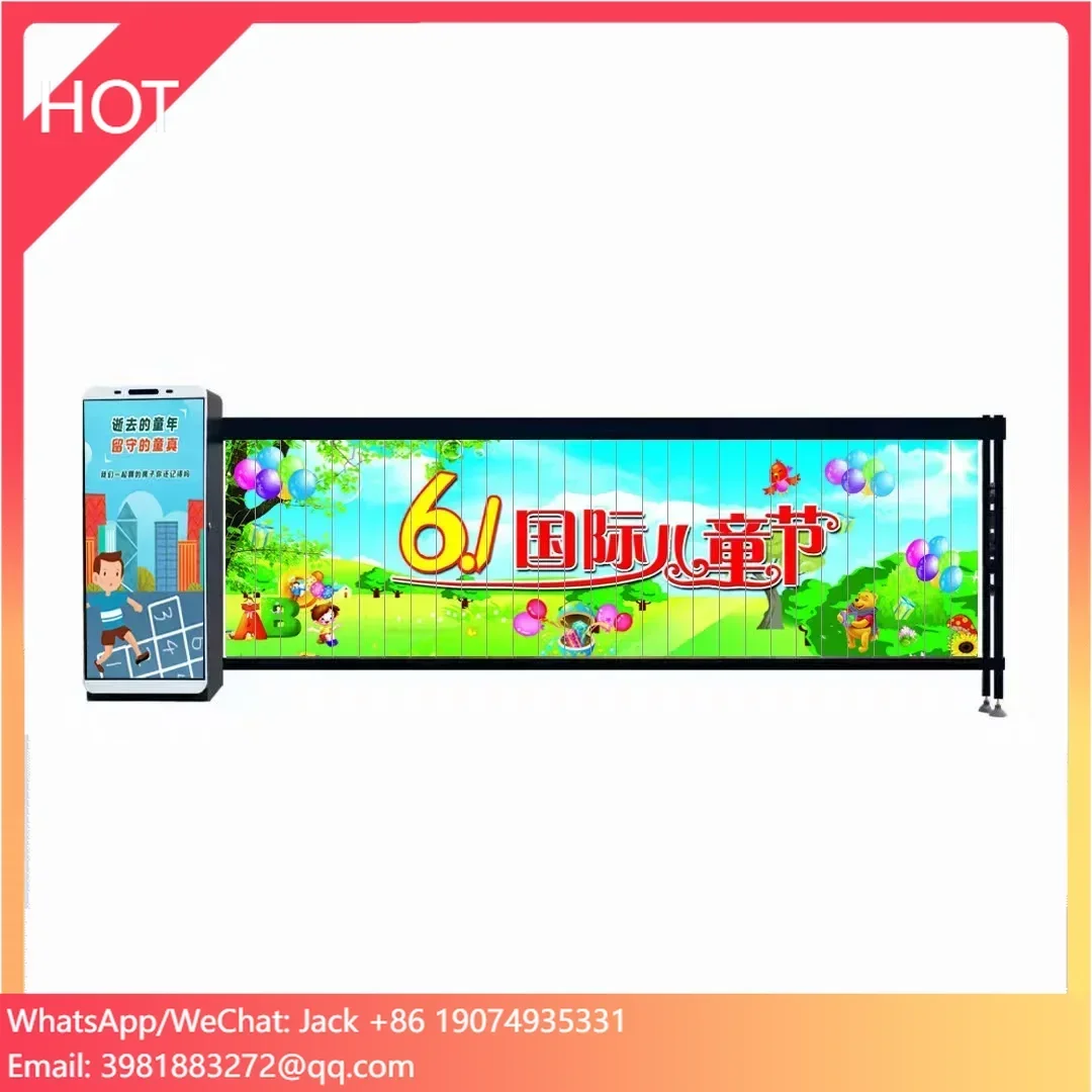 

Car Barrier Gate Remote Controlled Parking Double Sided Airborne Advertising Rising Barriers Gate System