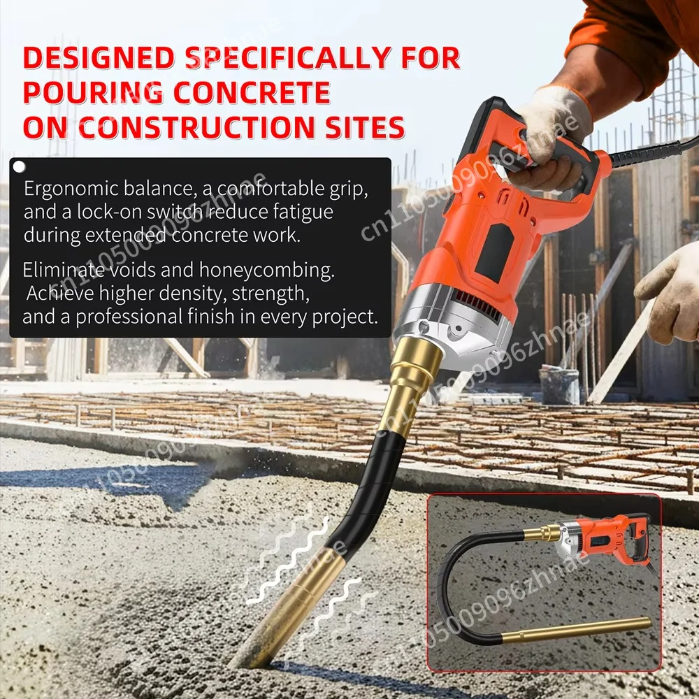 1300W Portable Variable Speed Concrete Vibrator, Electric Concrete Vibrator Tool 5500 RPM Construction Tool 220V 110V