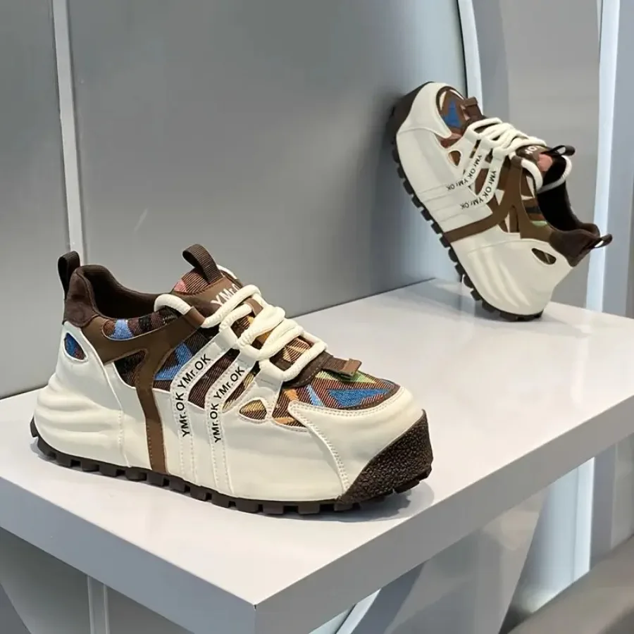 

Высококачественные мужские кроссовки в стиле Dad Shoes: дышащие, на толстой подошве, повседневные, увеличивающие рост, модные