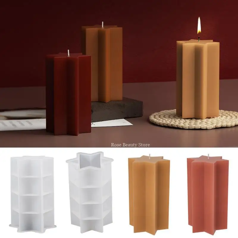 3d Stern Kerze Silikon form DIY handgemachte Kerze machen Kit Aroma therapie Sojabohnen Wachs form Home Dekoration Geschenk