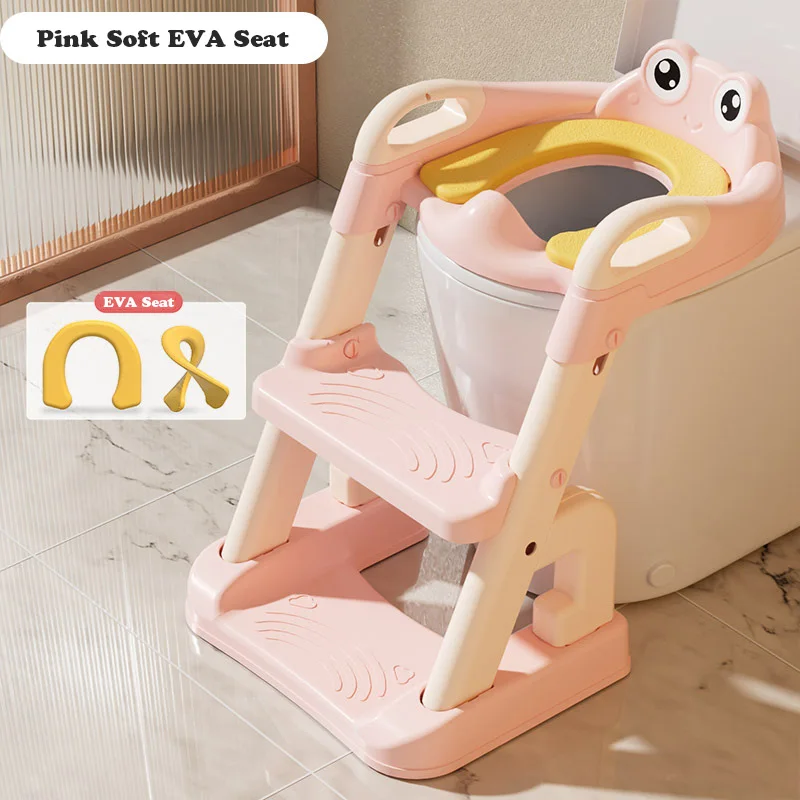 Children's Portable Toilet Seat Cartoon Frog Staircase Children's Pot Urinal for Children Potty Training Kids Urinal Baby Potty